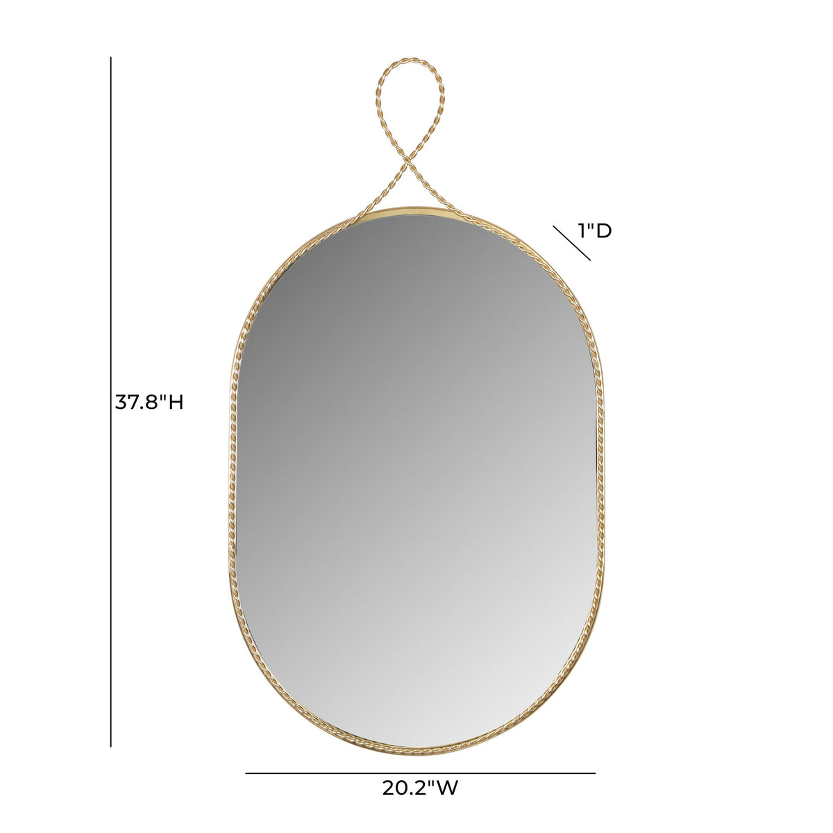 Ravina Braided Brass Oval Wall Mirror | BeBoldFurniture