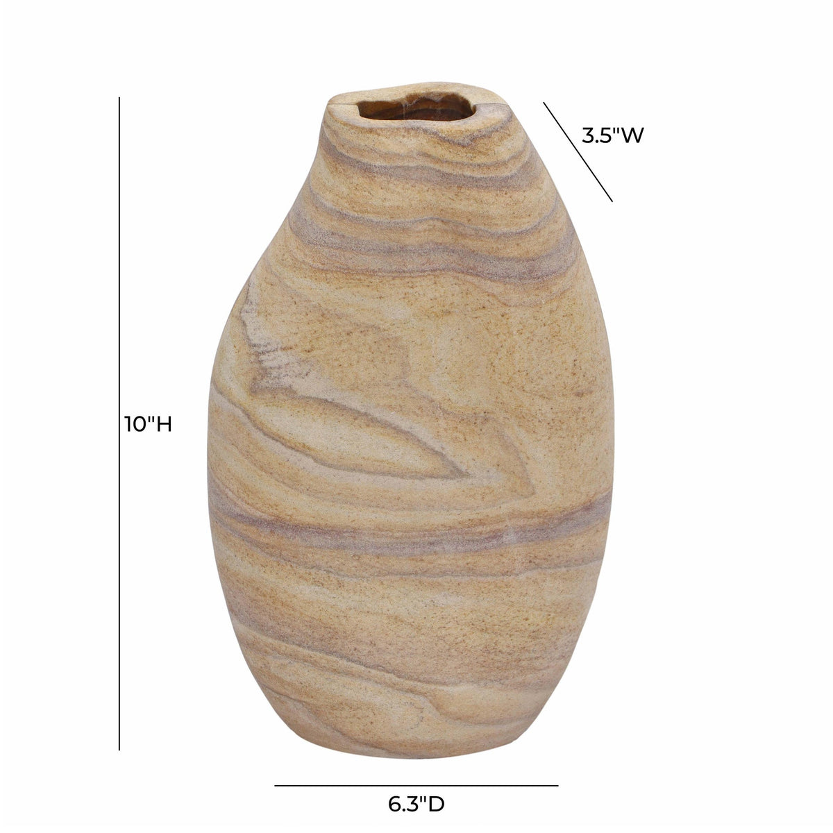 Saava Sandstone Curved Vase | BeBoldFurniture