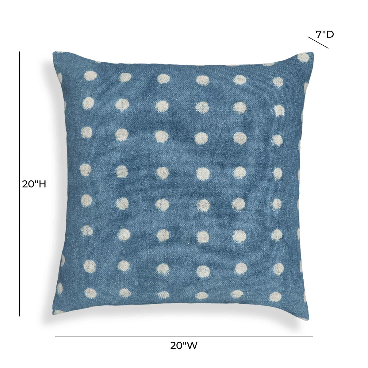 Indigo Dots Cotton 20" Square Accent Pillow | BeBoldFurniture