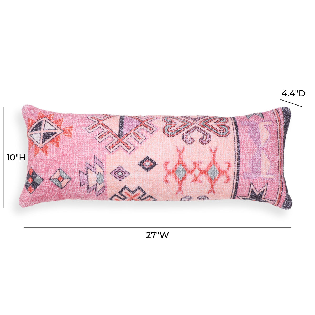 Persia Pink Cotton 27" x 10" Bolster Pillow | BeBoldFurniture