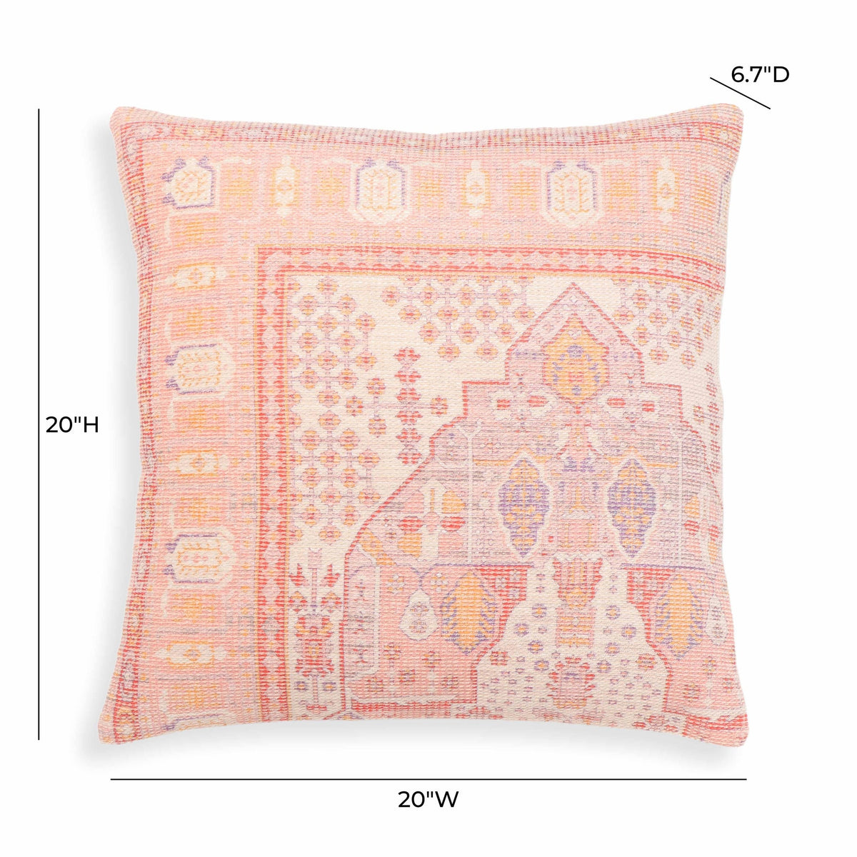 Persia Pink 20" Square Accent Pillow | BeBoldFurniture