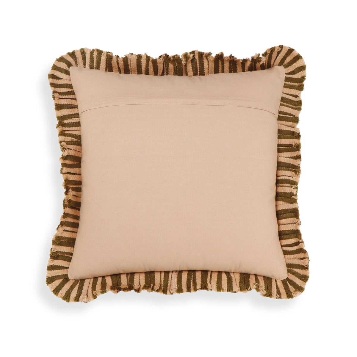 Alessia Taupe Striped Ruffle 20" Square Accent Pillow | BeBoldFurniture