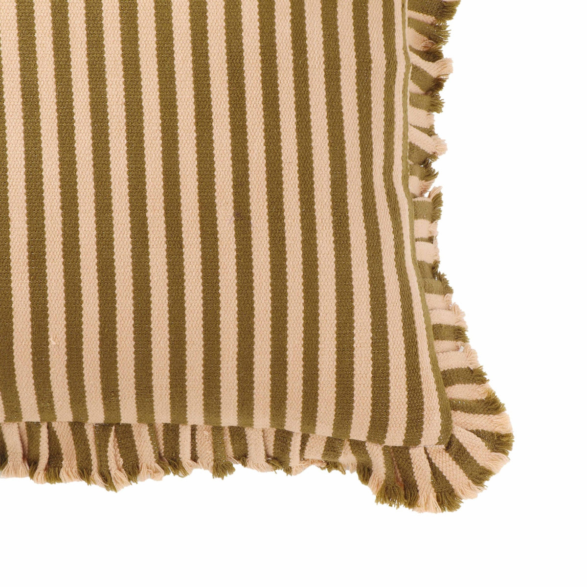 Alessia Taupe Striped Ruffle 20" Square Accent Pillow | BeBoldFurniture