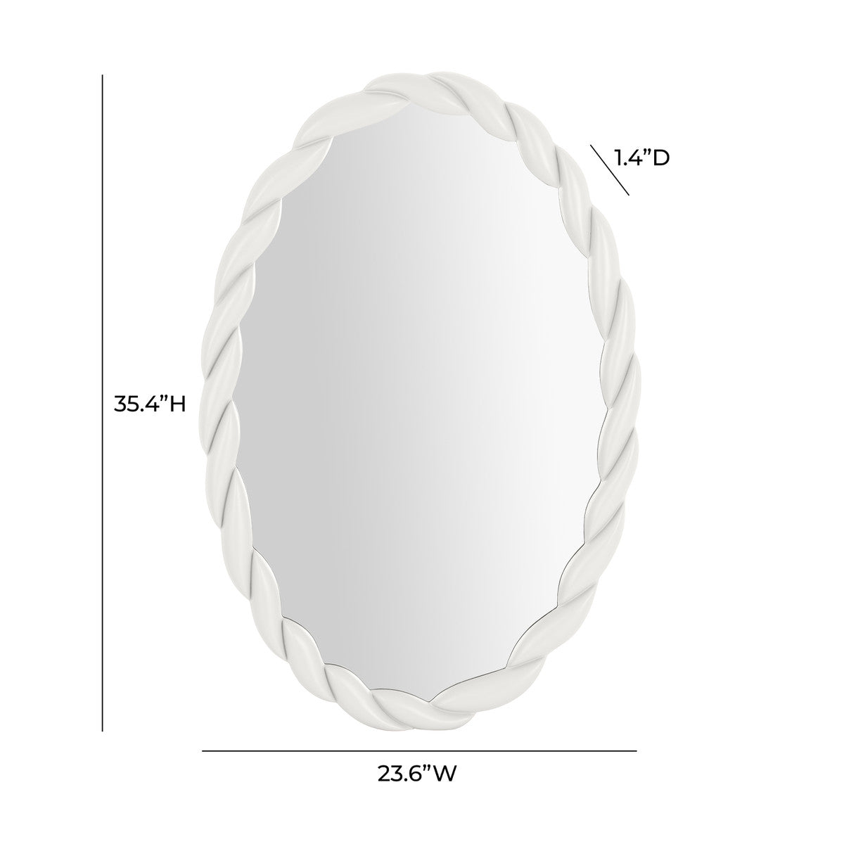 Agnes Cream Oval Mirror | Furniture Made in the US | BeBoldFurniture