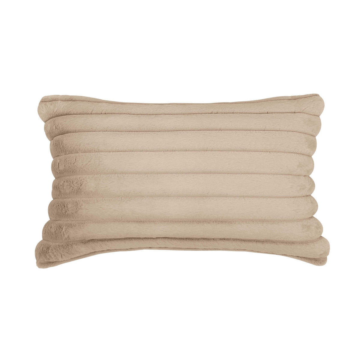 Furry Taupe Vegan Fur Rectangular Accent Pillow | BeBoldFurniture