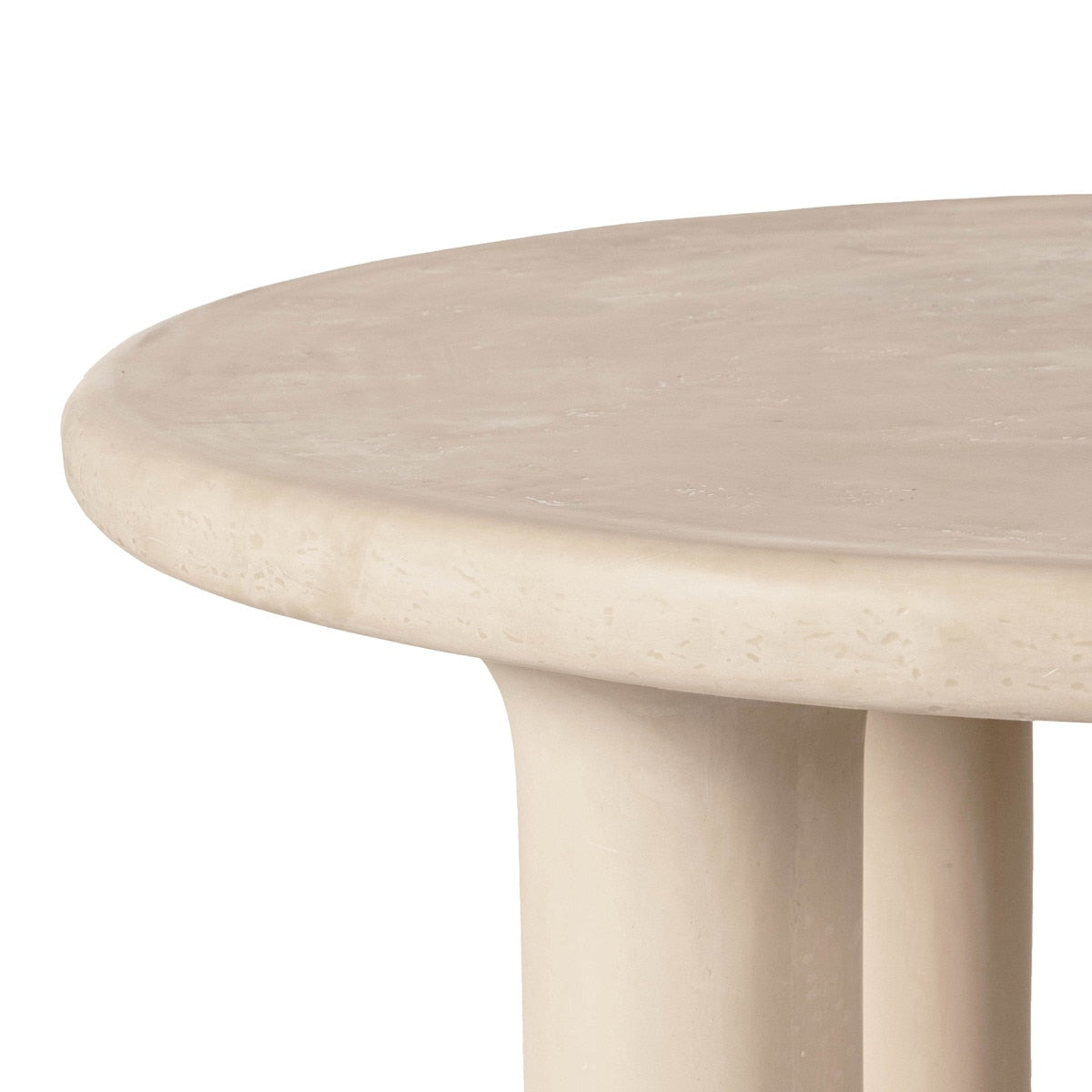 Barbara Cream Textured Indoor / Outdoor 47" Round Dining Table | BeBoldFurniture