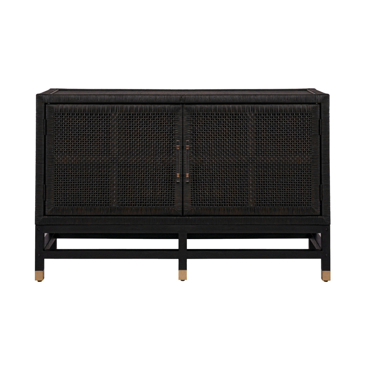 Amara Charcoal Woven Rattan Buffet In Houston | BeBoldFurniture 