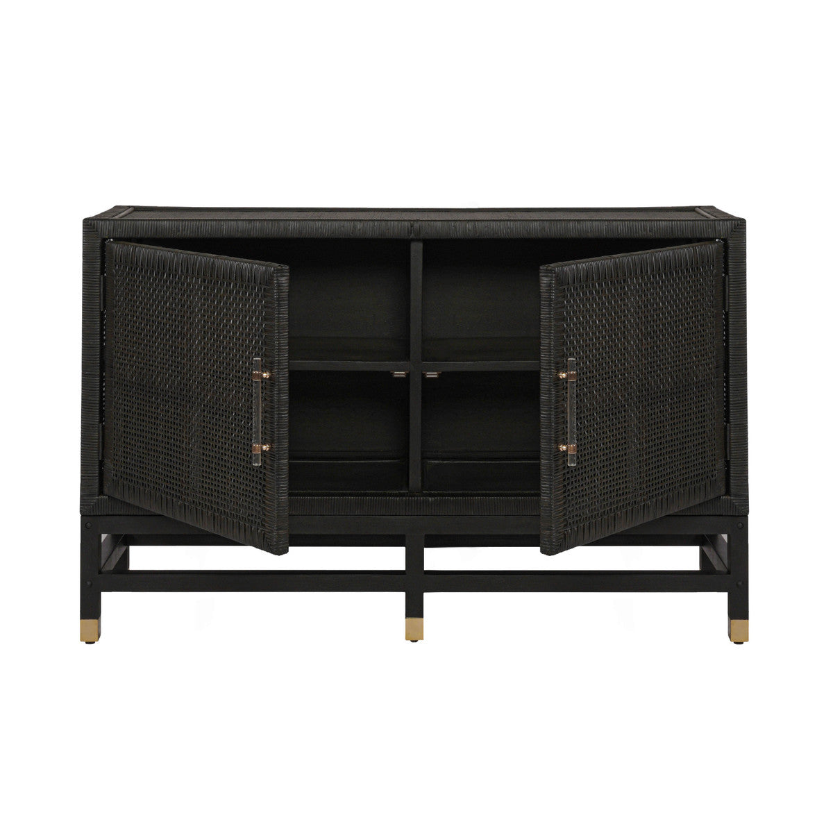 Amara Charcoal Woven Rattan Buffet In Houston | BeBoldFurniture 