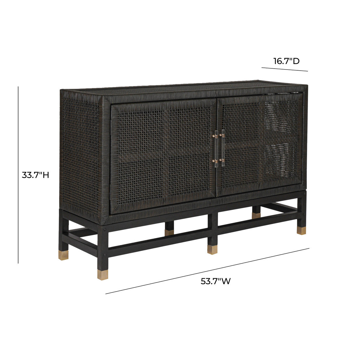 Amara Charcoal Woven Rattan Buffet In Houston | BeBoldFurniture 