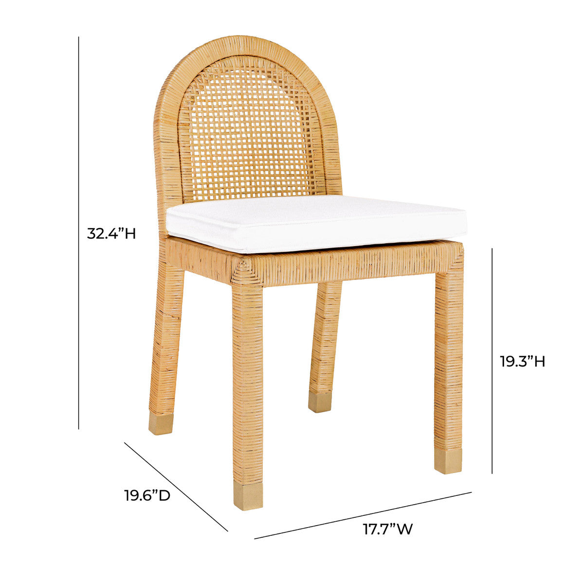 Amara Natural Rattan Dining Chair In Houston | BeBoldFurniture 