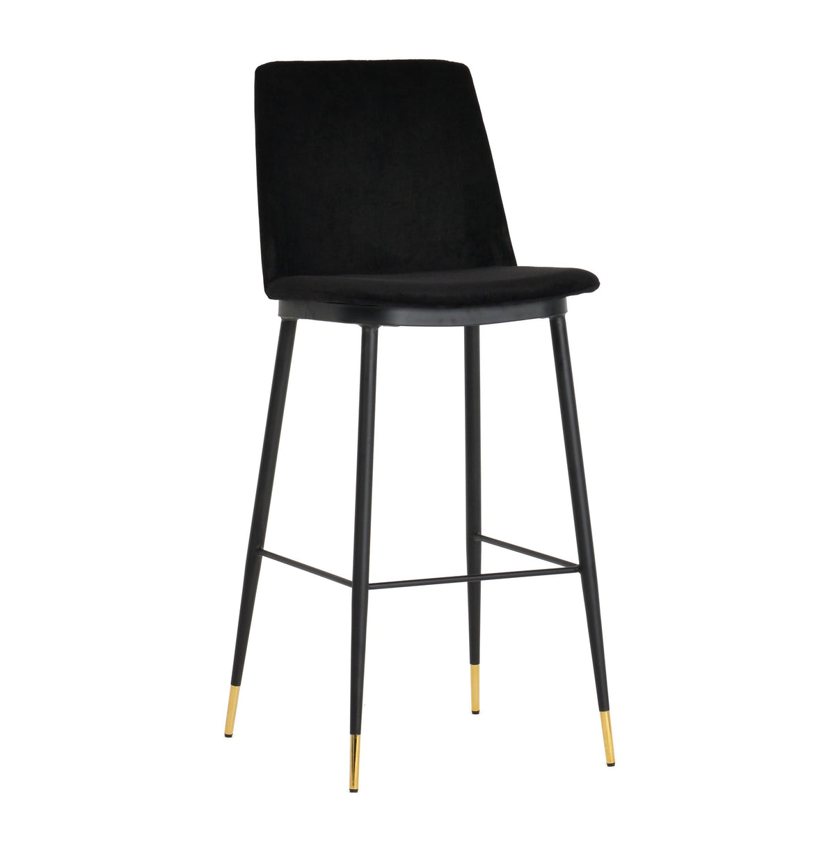 Evora Black Velvet Counter Stool (Set of 2) | BeBoldFurniture