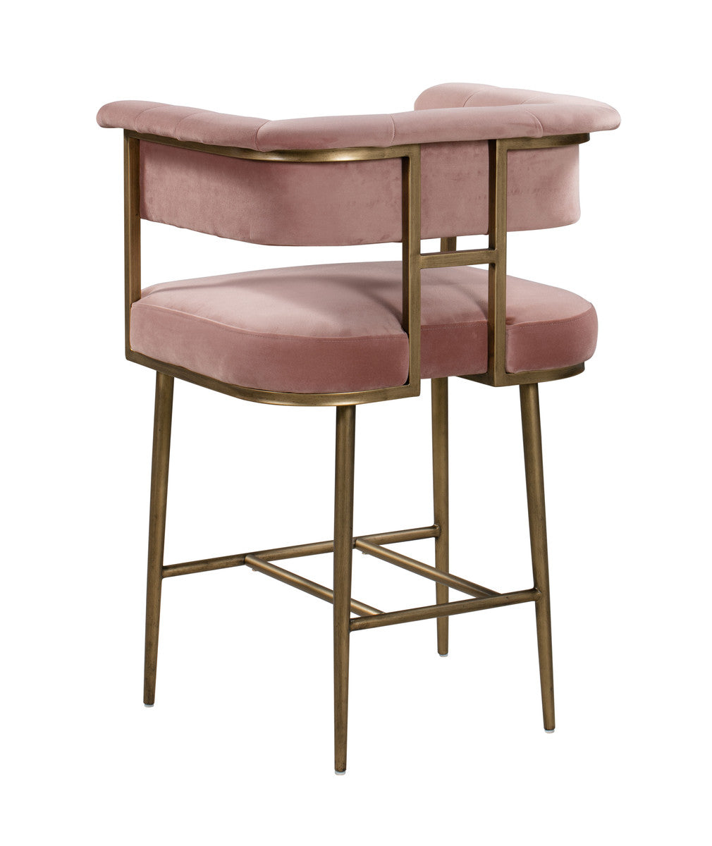 Astrid Blush Velvet Counter Stool In Houston | BeBoldFurniture 