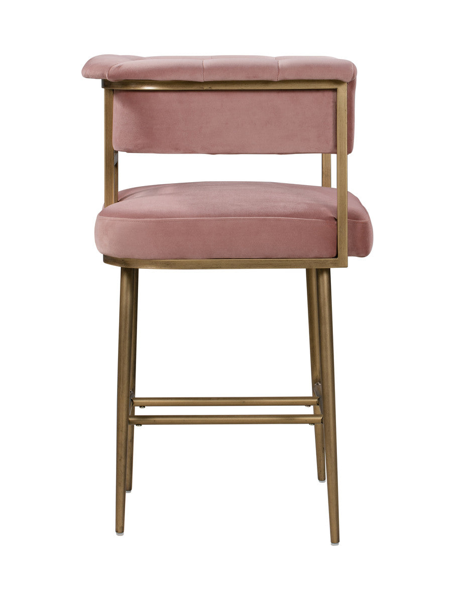 Astrid Blush Velvet Counter Stool In Houston | BeBoldFurniture 