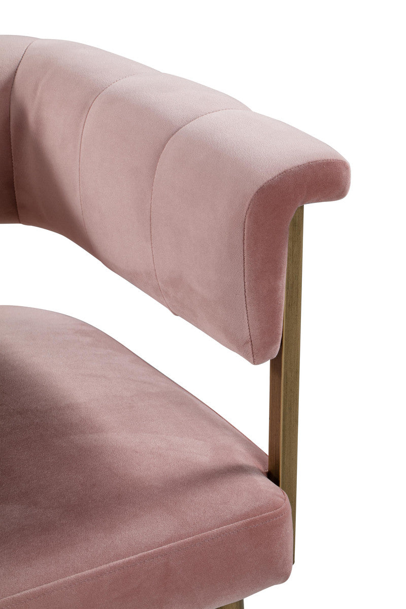 Astrid Blush Velvet Counter Stool In Houston | BeBoldFurniture 