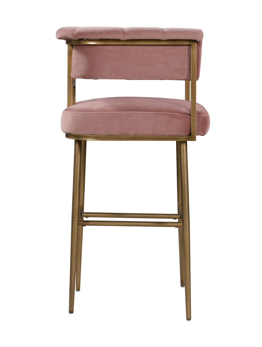 Astrid Blush Velvet Bar Stool In Houston | BeBoldFurniture