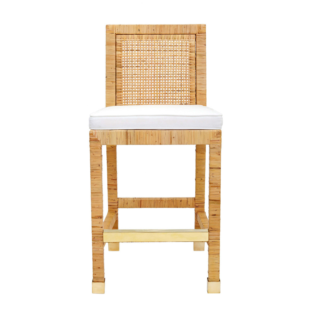 Amara Rattan Fabric Counter Stool In Houston | BeBoldFurniture 