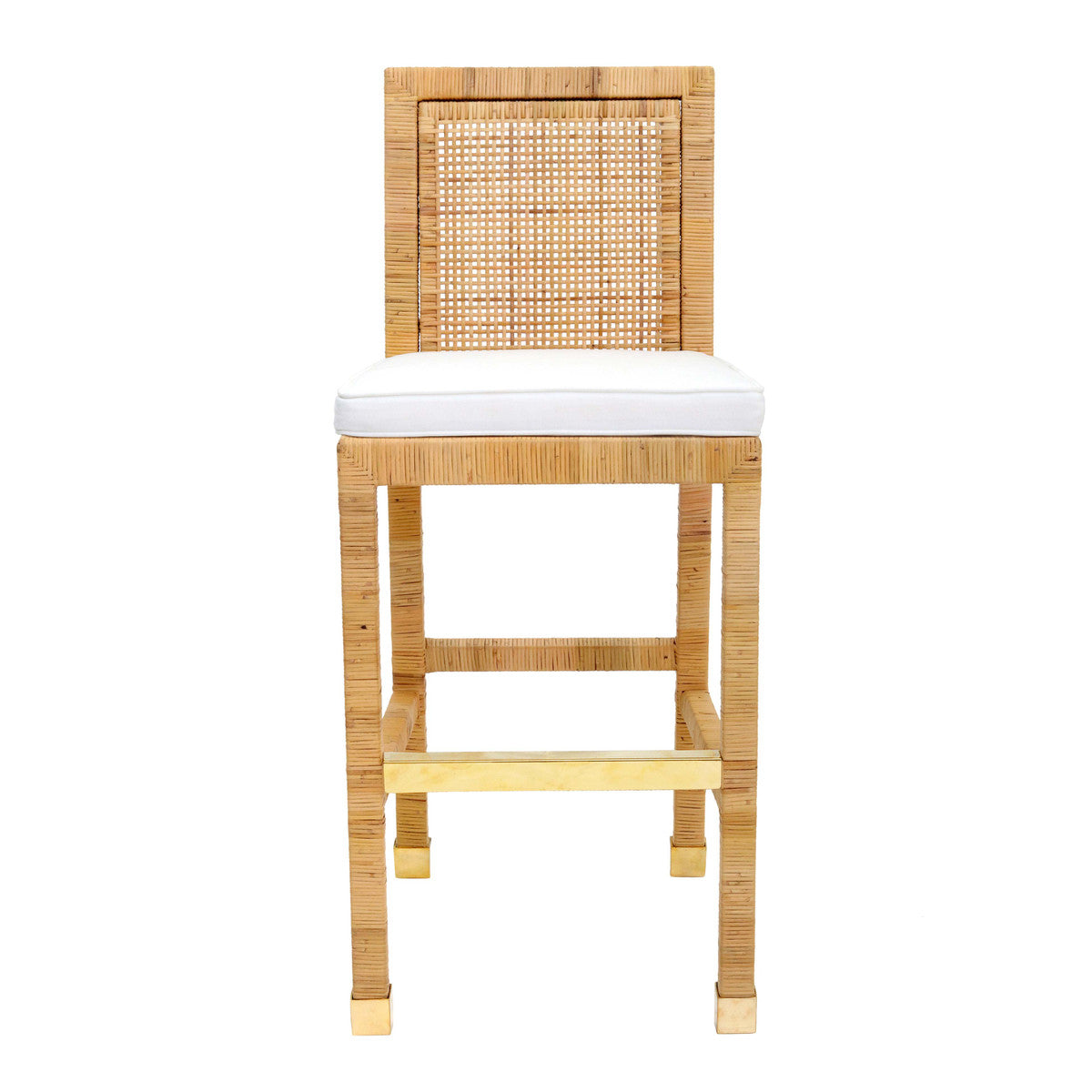 Amara Rattan Performance Fabric Bar Stool In Houston | BeBoldFurniture 