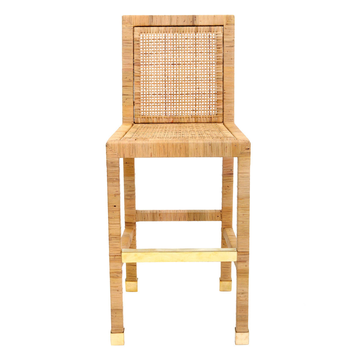 Amara Rattan Performance Fabric Bar Stool In Houston | BeBoldFurniture 