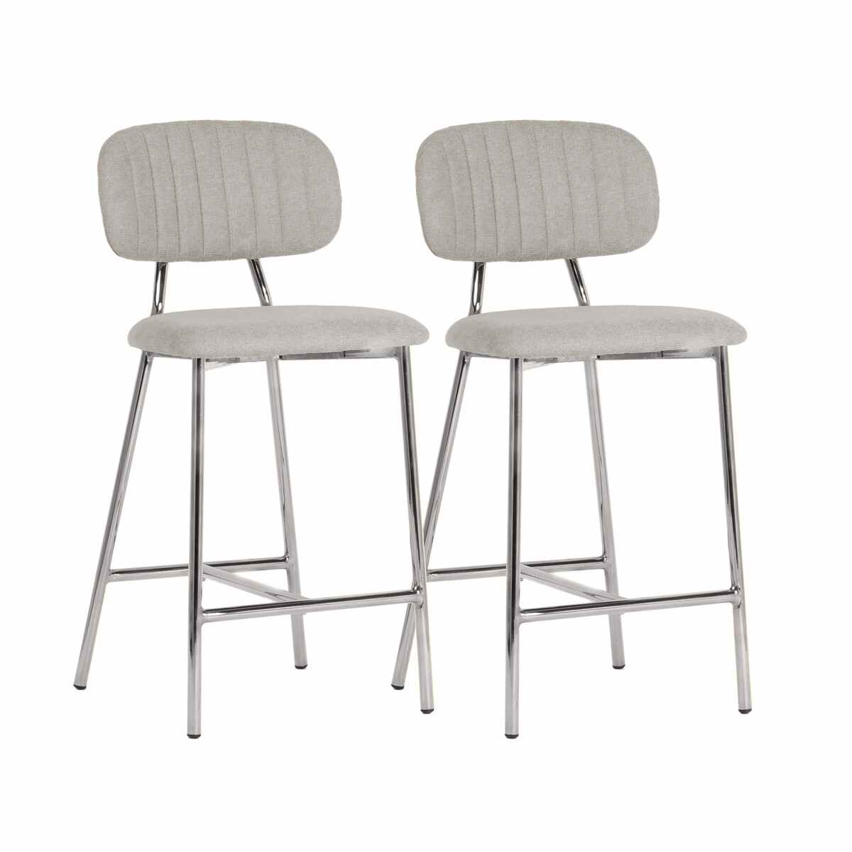 Ariana Grey Counter Stool with Silver Legs in Houston | BeBoldFurniture 