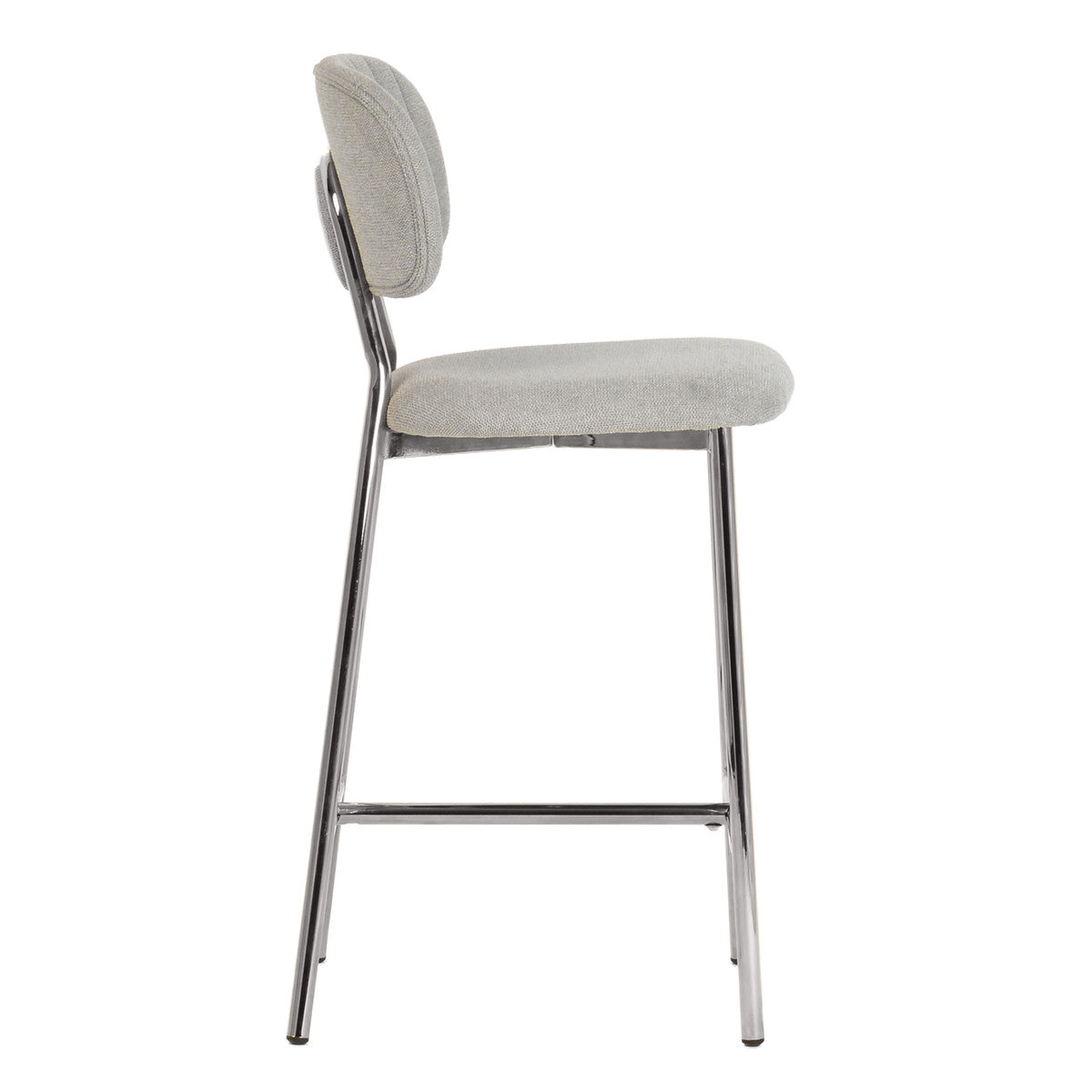 Ariana Grey Counter Stool with Silver Legs in Houston | BeBoldFurniture 