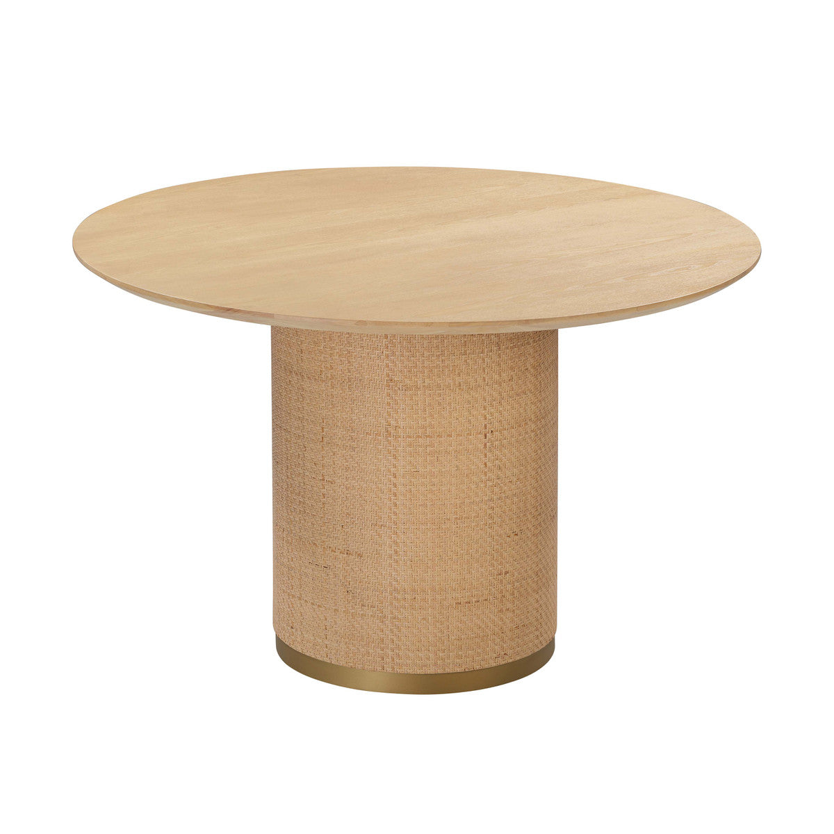 Akiba Natural Ash & Rattan 49" Round Dining Table | BeBoldFurniture