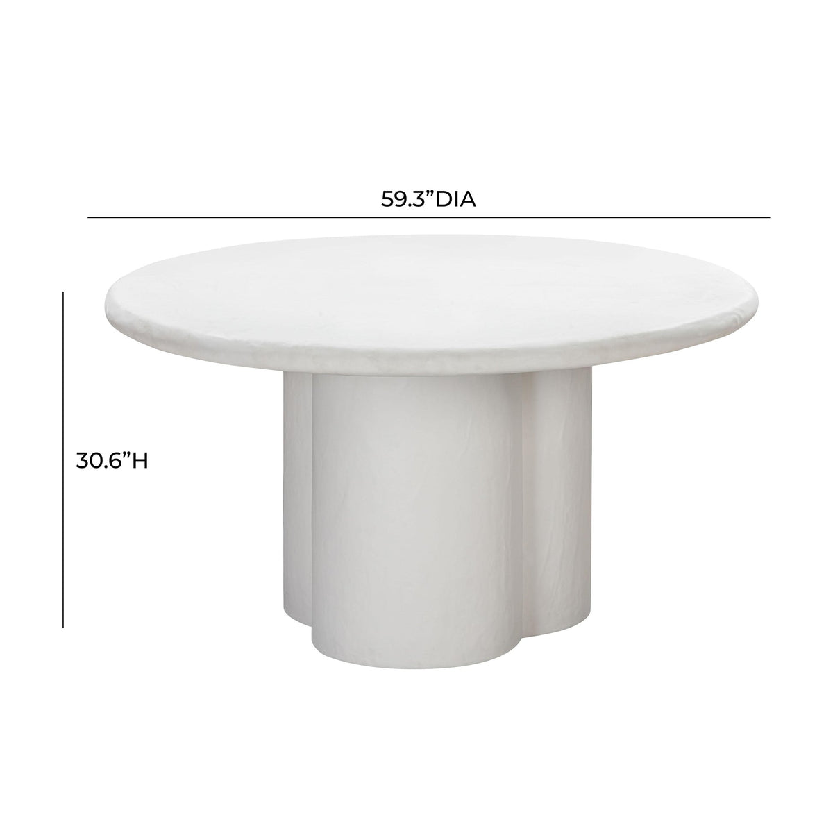 Elika White Faux Plaster Round Dining Table | BeBoldFurniture