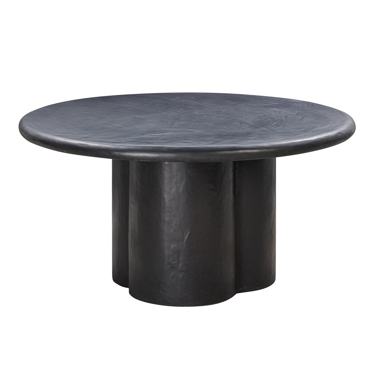 Elika Black Faux Plaster Round Dining Table | BeBoldFurniture