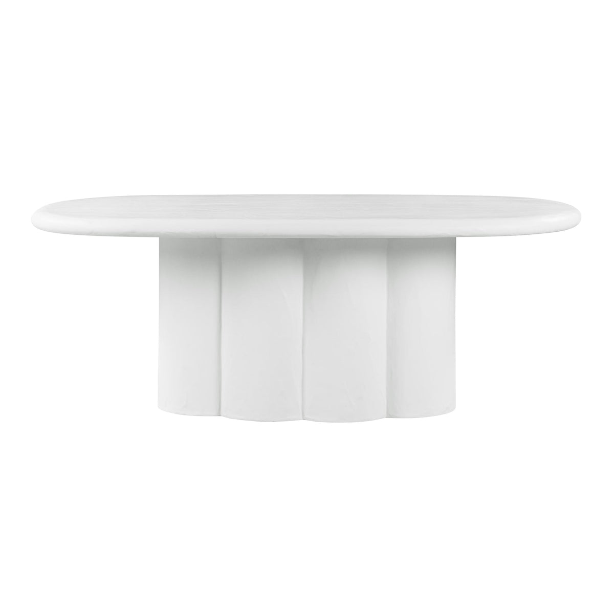 Elika White Faux Plaster Oval Dining Table | BeBoldFurniture