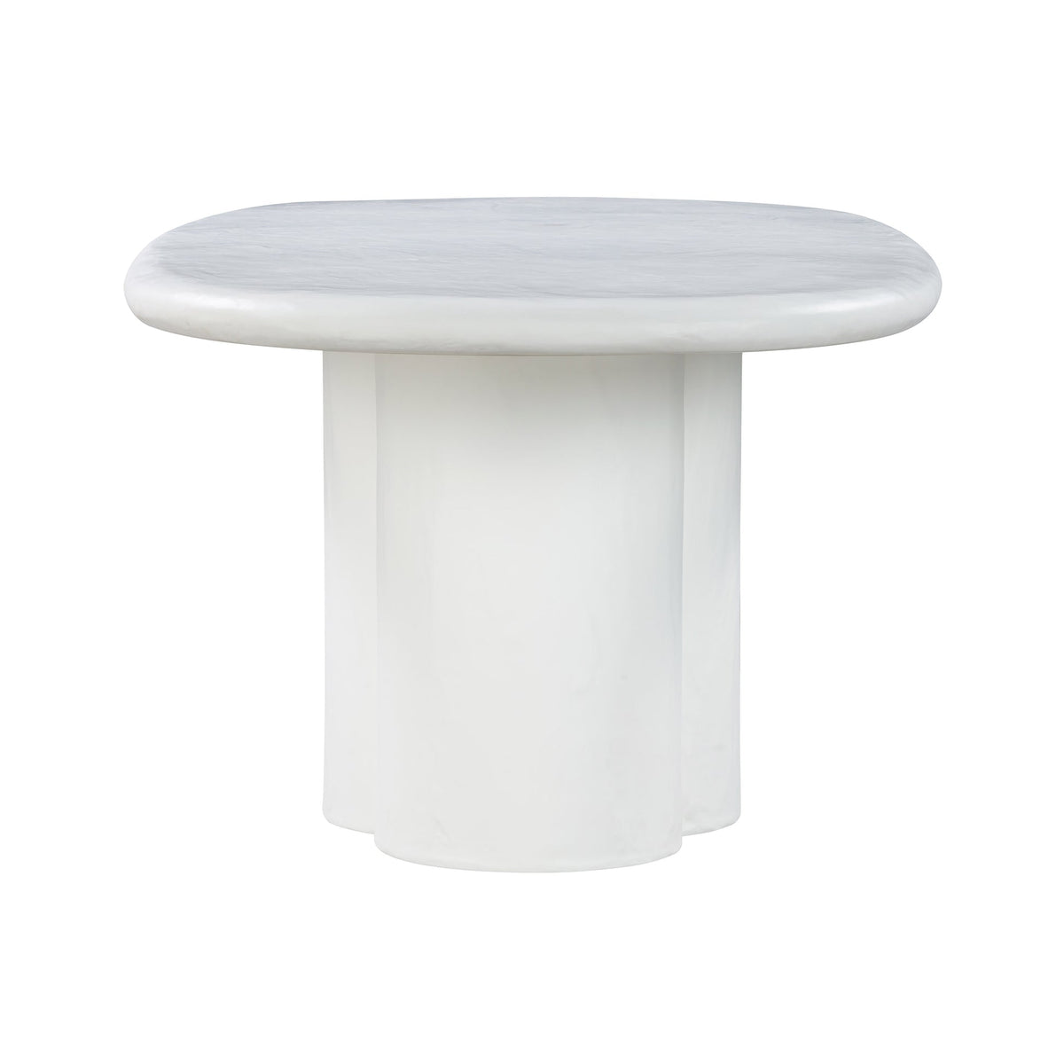 Elika White Faux Plaster Oval Dining Table | BeBoldFurniture