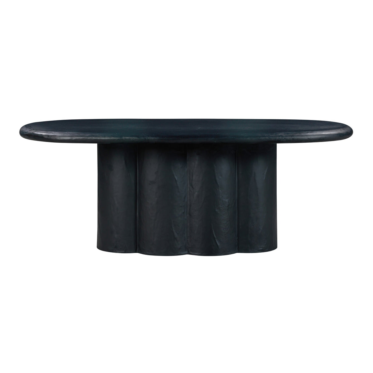 Elika Black Faux Plaster Oval Dining Table | BeBoldFurniture