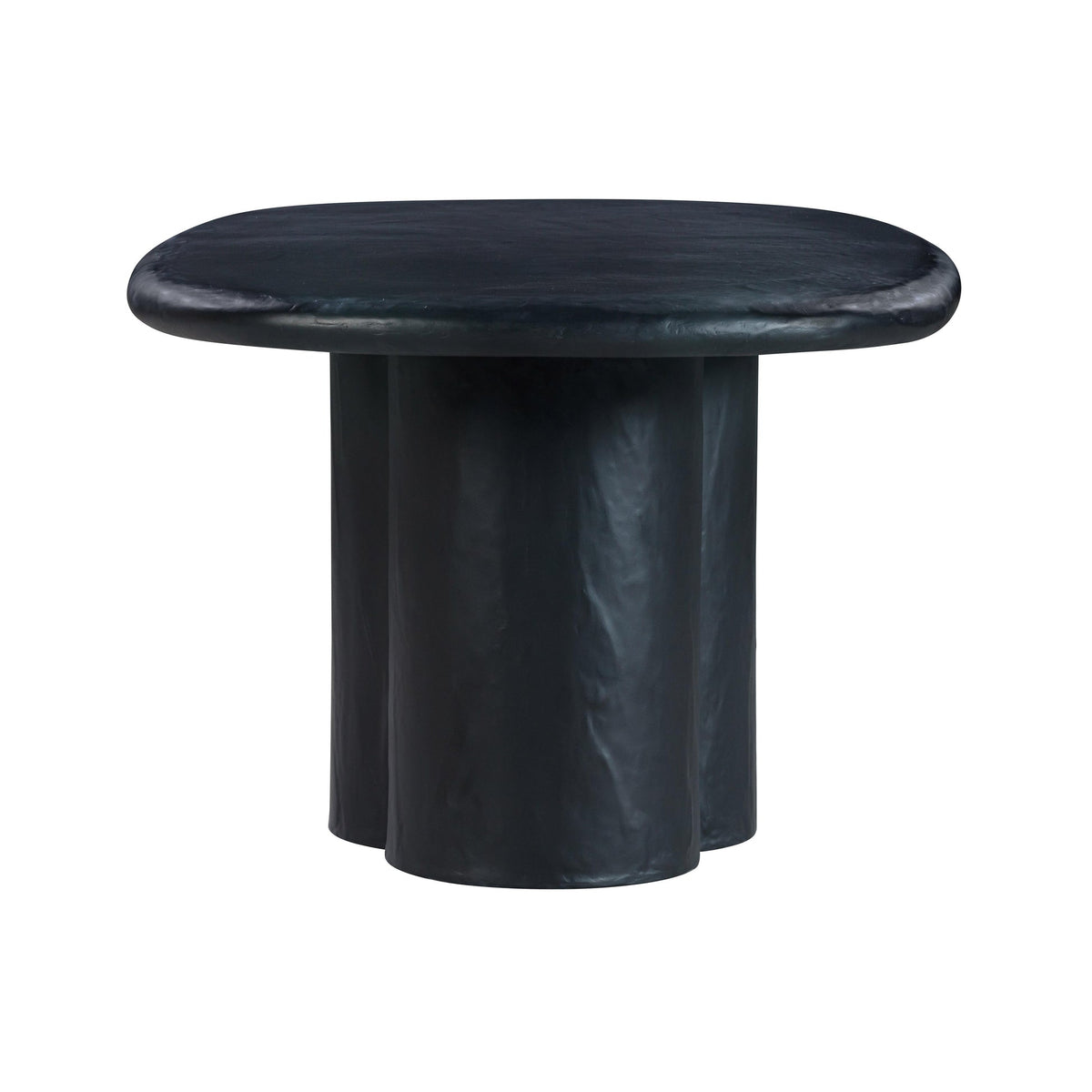 Elika Black Faux Plaster Oval Dining Table | BeBoldFurniture