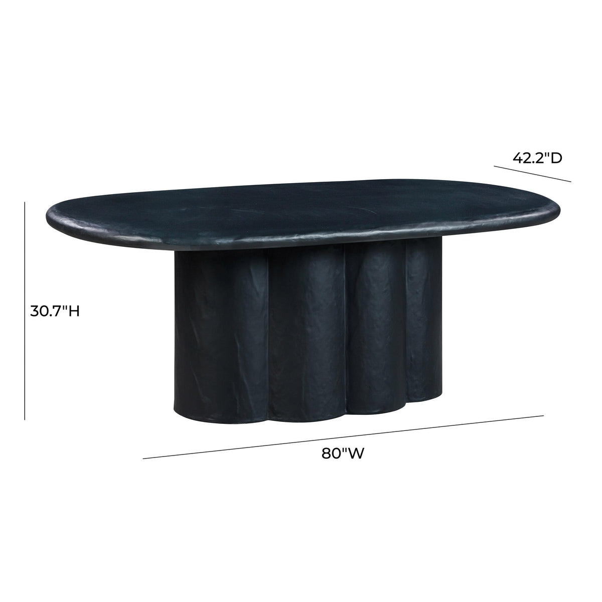 Elika Black Faux Plaster Oval Dining Table | BeBoldFurniture