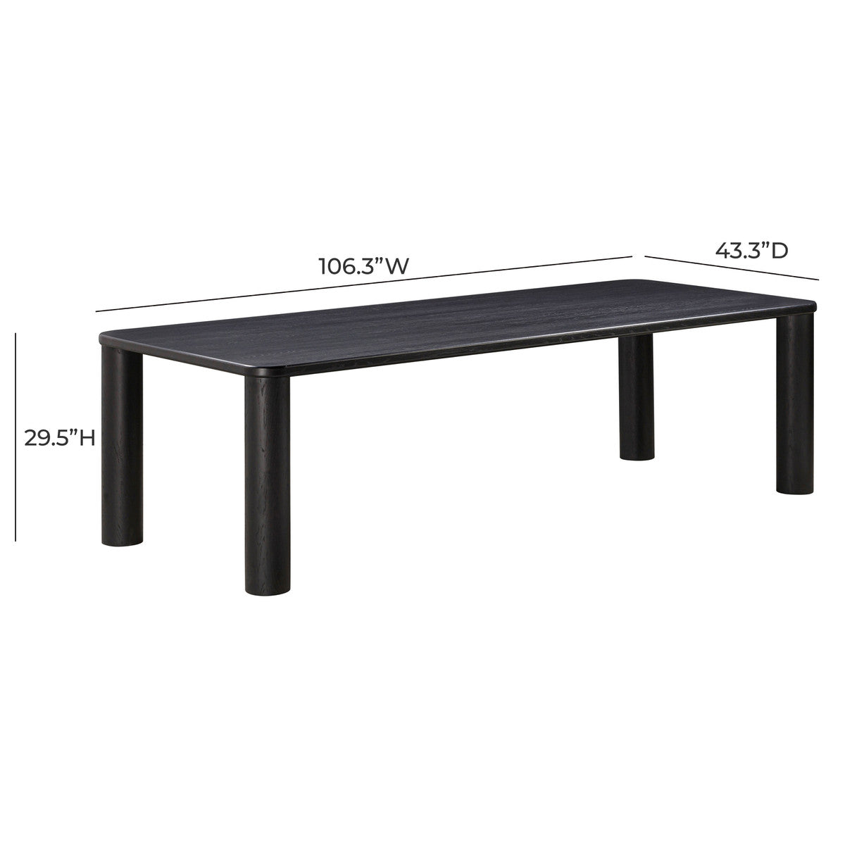 Akola Black Oak Rectangular Dining Table In Houston | BeBoldFurniture 