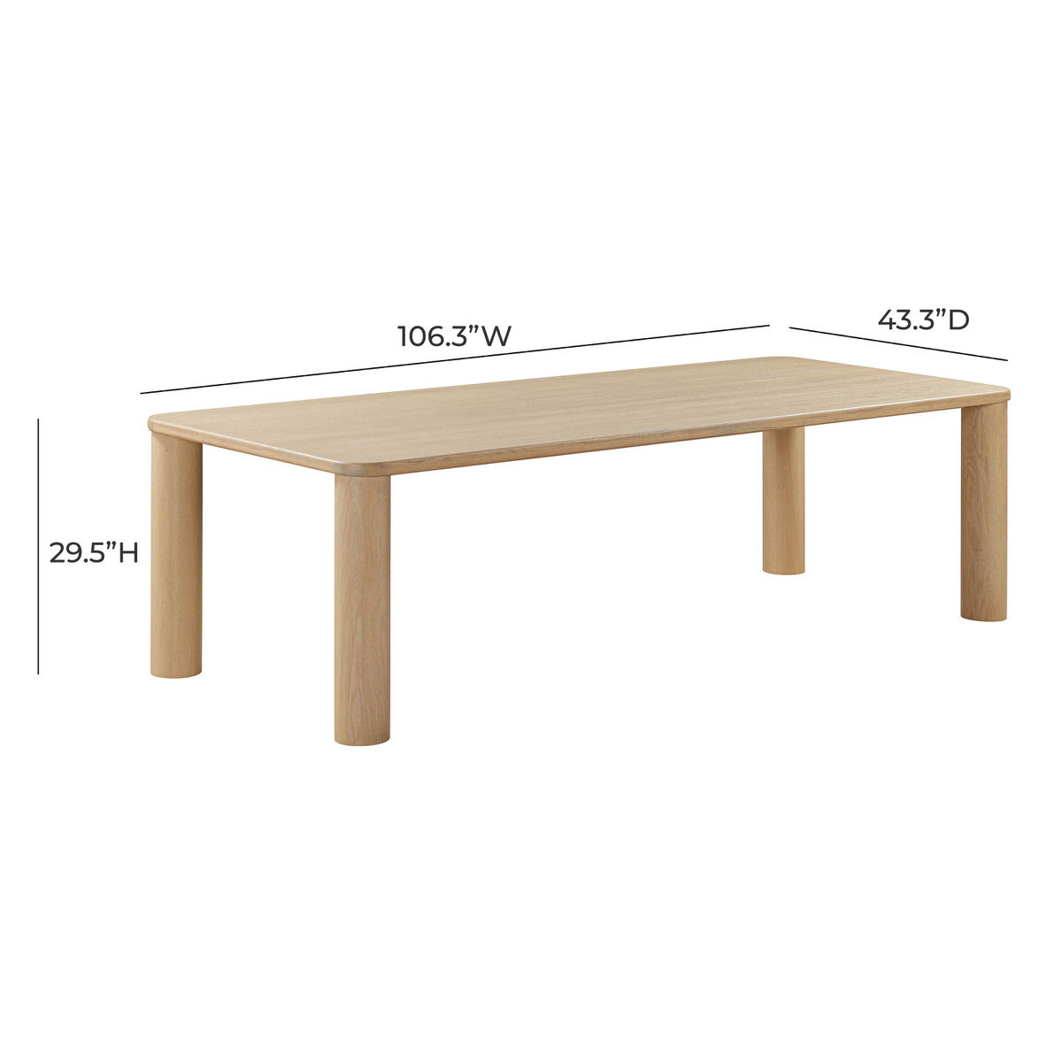 Akola Natural Oak Rectangular Dining Table In Houston | BeBoldFurniture 