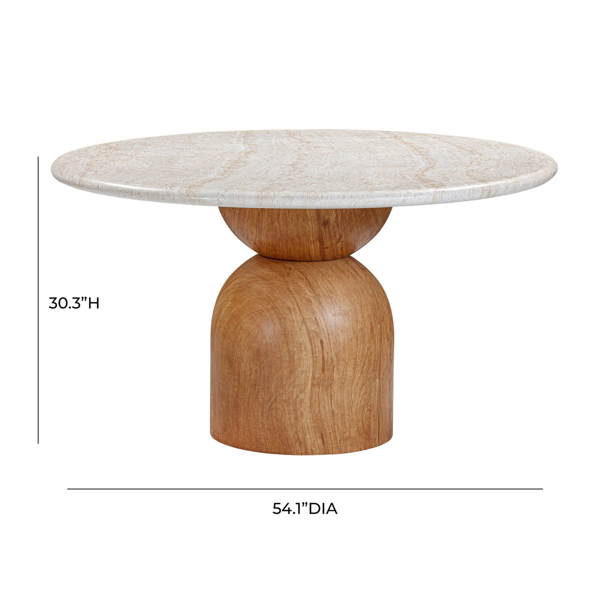 Cynthia Travertine Concrete Indoor / Outdoor 54" Round Dining Table | BeBoldFurniture