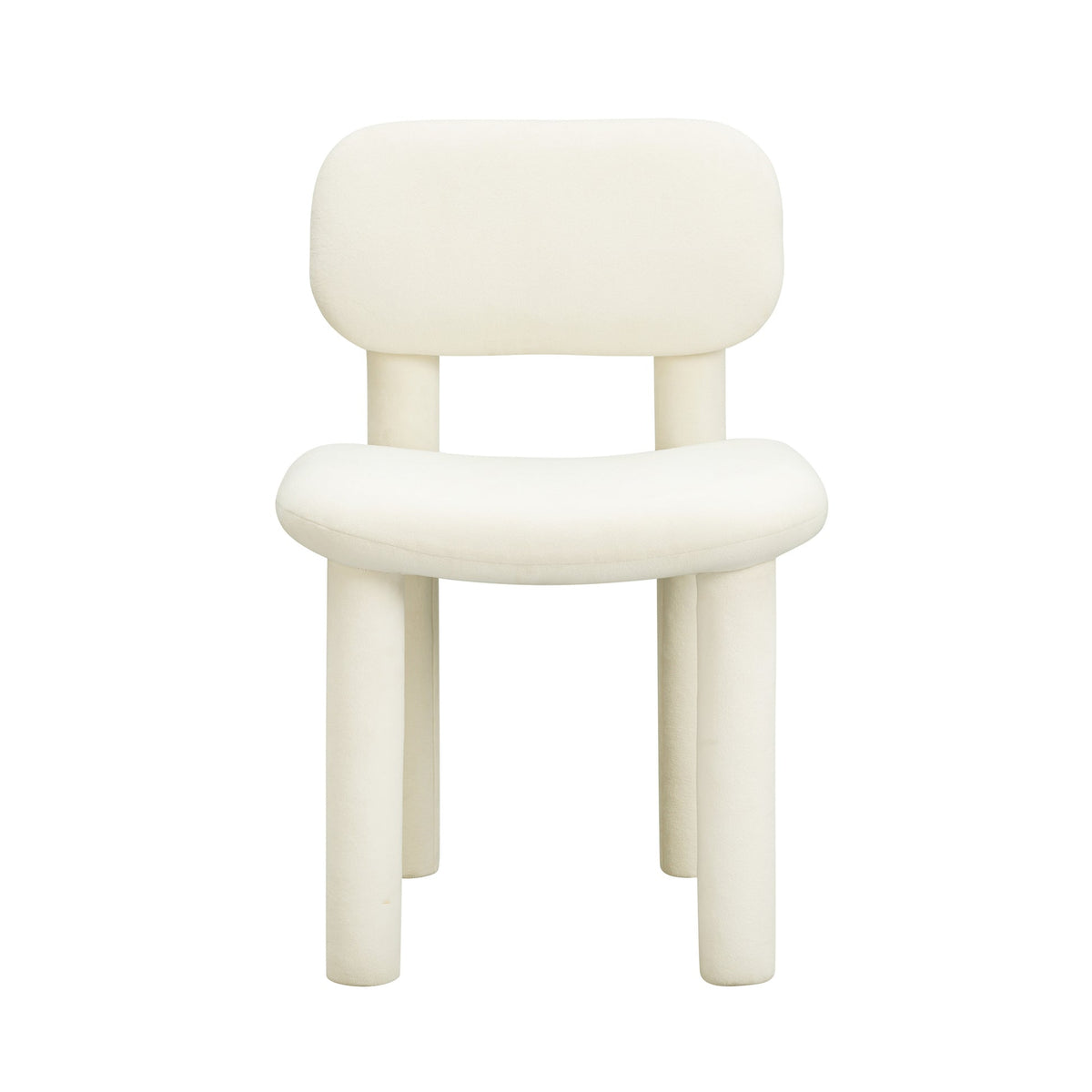 Elise Ivory White Performance Velvet Dining Chair | BeBoldFurniture