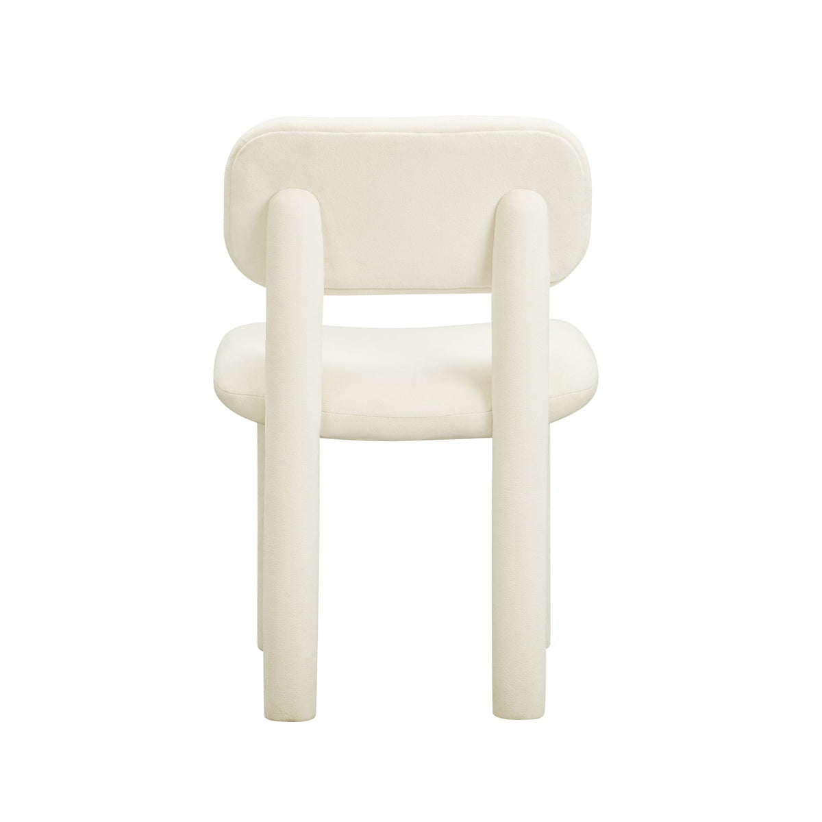 Elise Ivory White Performance Velvet Dining Chair | BeBoldFurniture