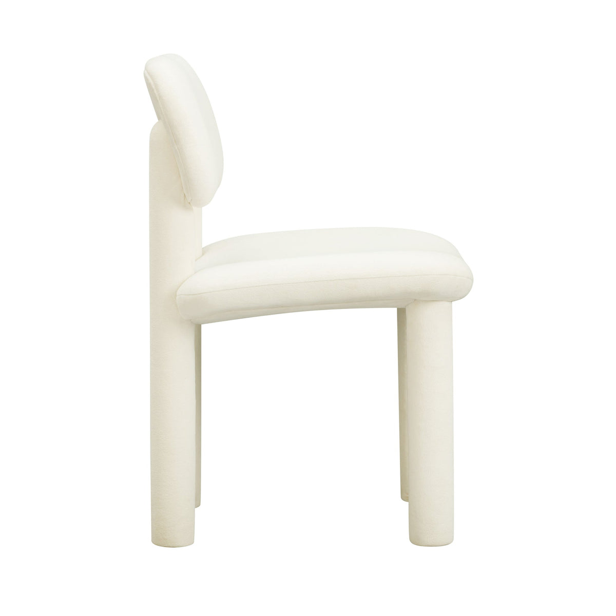 Elise Ivory White Performance Velvet Dining Chair | BeBoldFurniture