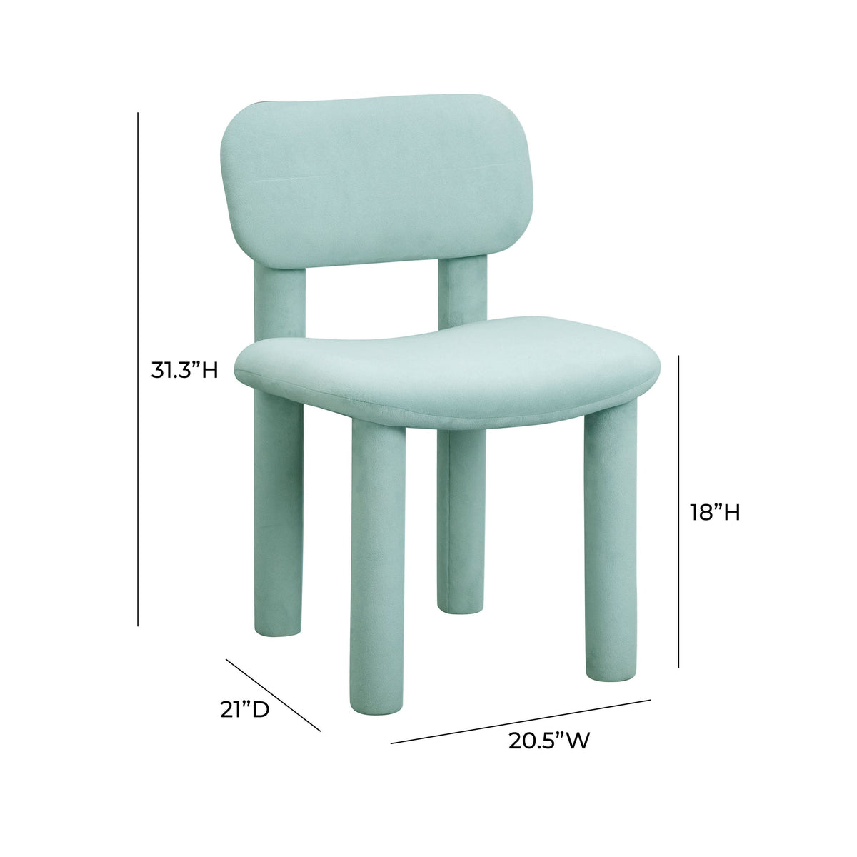 Elise Pale Blue Performance Velvet Dining Chair | BeBoldFurniture