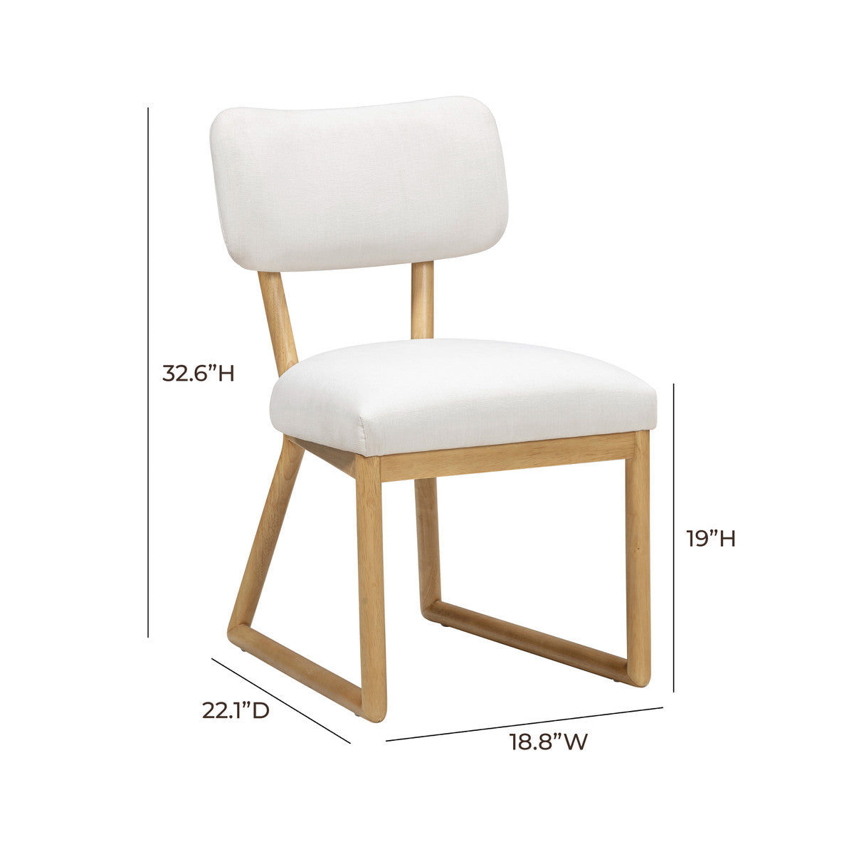 Bobbie Cream Performance Upcycled Fabric Dining Chair | BeBoldFurniture