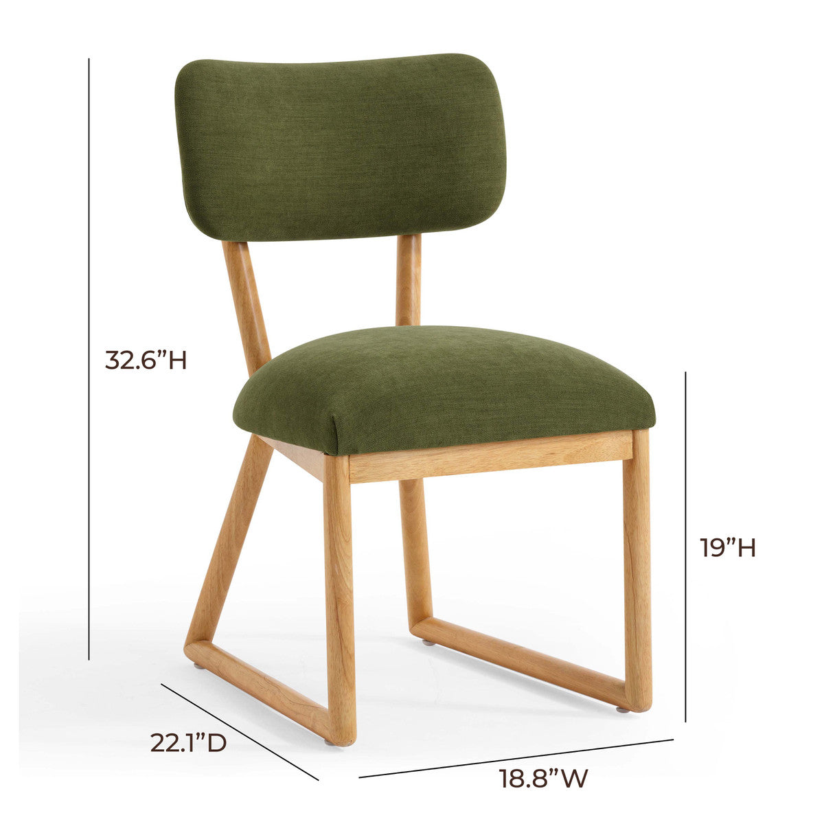 Bobbie Green Performance Upcycled Fabric Dining Chair | BeBoldFurniture