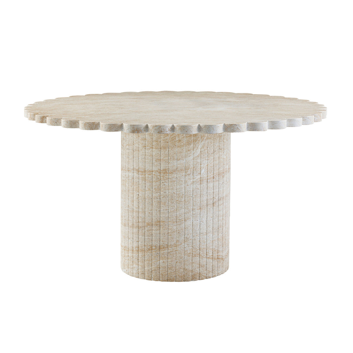 Blossom Washed Travertine Finish Indoor / Outdoor 54" Round Dining Table | BeBoldFurniture