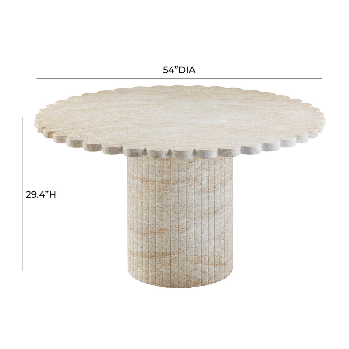 Blossom Washed Travertine Finish Indoor / Outdoor 54" Round Dining Table | BeBoldFurniture