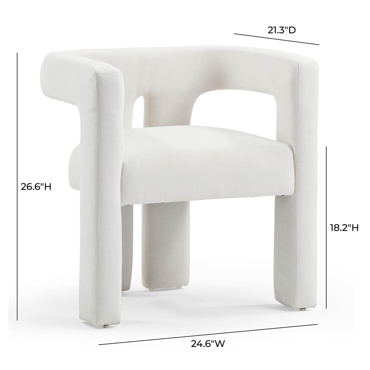 Sloane Bone White Upcycled Fabric Chair | BeBoldFurniture 