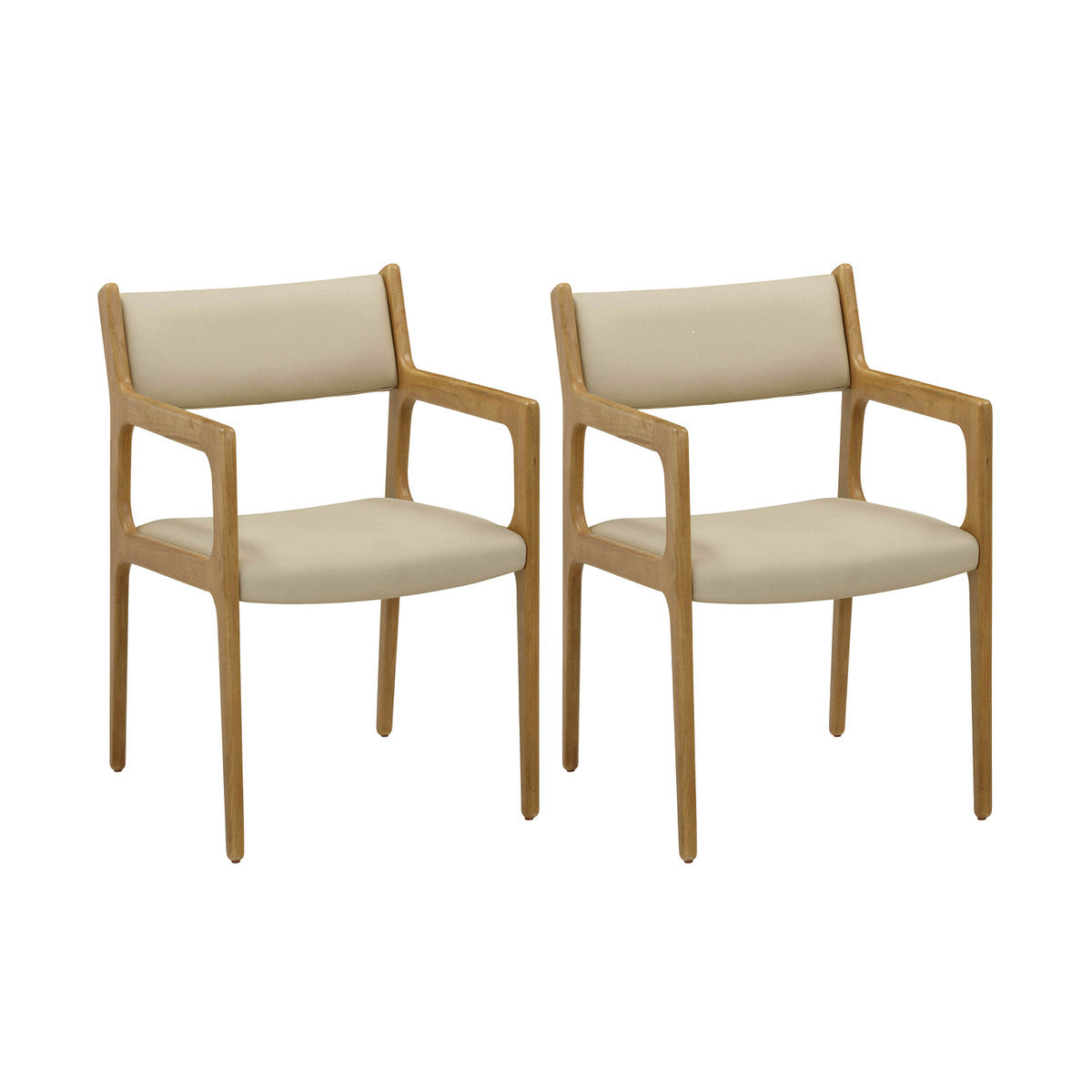 Ari Cream Vegan Leather Dining Chair in Houston | BeBoldFurniture