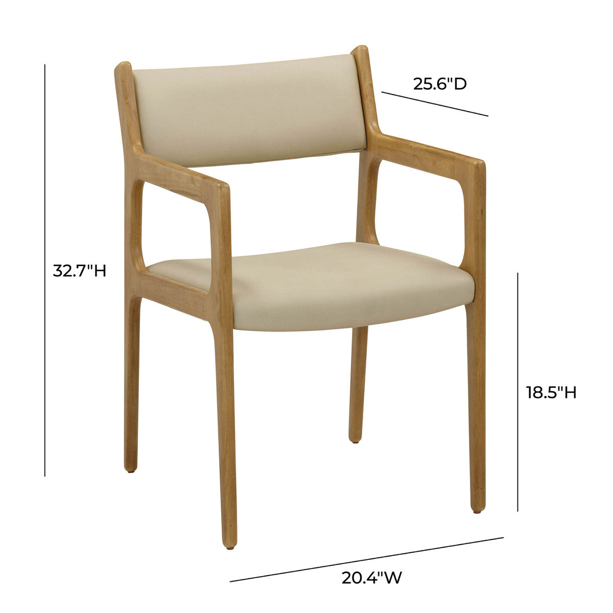 Ari Cream Vegan Leather Dining Chair in Houston | BeBoldFurniture