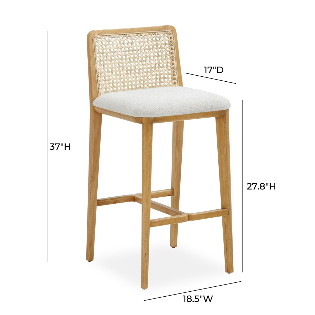 Gerri Performance Tweed and Rattan Counter Stool | BeBoldFurniture