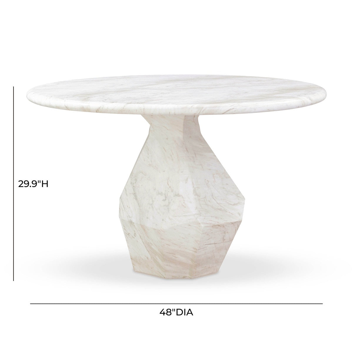 Esme Faux Marble Indoor / Outdoor 48" Round Dining Table