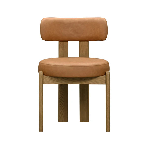 Odessa Saddle Brown Vegan Leather Dining Chair | BeBoldFurniture