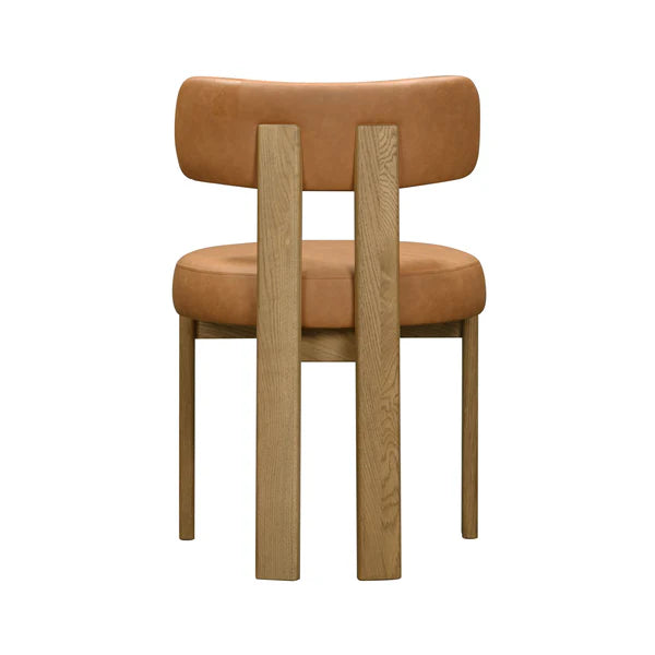 Odessa Saddle Brown Vegan Leather Dining Chair | BeBoldFurniture